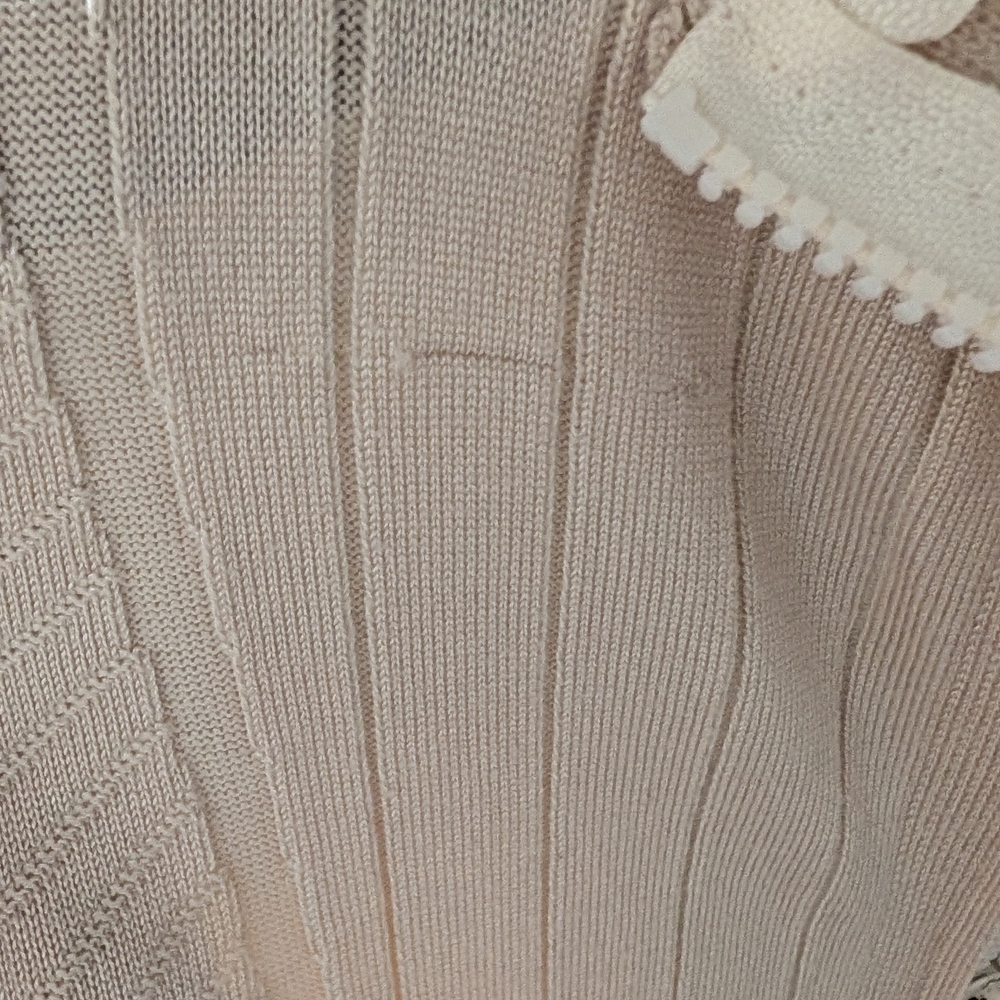 Cream Ribbed Long Cardigan - Picture 3 of 3